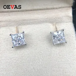 Oevas 100% 925 Solid Sterling Silver Created Gemstone Ear Studs örhängen Kvinnor Män Fina smycken Partihandel 240522