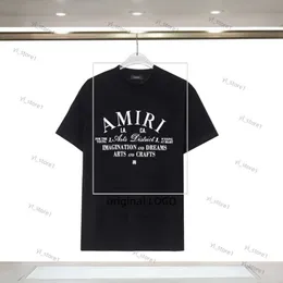 Amirirs TshirtデザイナーAmirii Shirt Men Luxury Brand Summer Simeve Tees100％Cotton Tops 2024 New Trendy High Street Tシャツ女性TシャツFB8