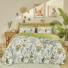 Bedding Sets Palm Leaves Comborter Cover Duvet Tropical Set Quilt For Men Women White 3 Pcs Queen King Size H240521 3pbn