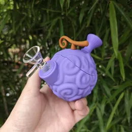 Flame Fruit Water Pipe Rig Boo Ghost Silicone Bomb com Bongo de bonges inquebráveis de tigela de vidro de 14 mm