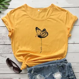 Women's T Shirts Still I Rise Butterfly Print T-shirt Aesthetic Hipster Inspirational Quote Top Tee Shirt Women Vintage Tumblr Feminist