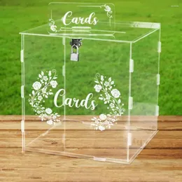 Party Decoration Wedding Card Box Clear Acrylic With Lock Detachable Design Gift Holder Reception Anniversary Birthday Graduation Events