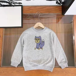 Toppdesigner baby hoodie söt tecknad mönster tryck barn tröja storlek 100-160 runda nack pojkar flickor pullover dec05