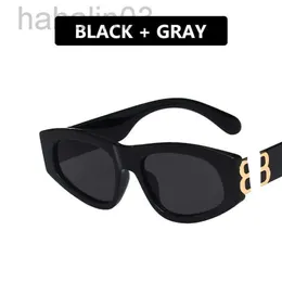 Desginer balencigaa Double B-style Triangle Cat Eye Sunglasses 2024 New Trendy Concave Style Fashion Street Shoot Super Black Sunglasses for Womens Instagram