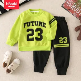 Clothing Sets Hibobi 2-Piece Children's Sports Sweatshirt Set Fashionable Round Neck Pullover And Pants For Boys 1-6 Years Old