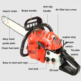 Gasoline Saw Four stroke high-power Wood Cutting Saw 98cc High Horsepower Tree Cutting Chain Saw Household Handheld Chain Saw