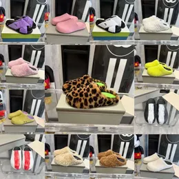 mens designer slides Fussbett Sabot womens sandals Comfort Fur Clog Raffia Beach Summer Loafers Long Leather Shearling Jacquard Slip On Slipper Fuzzy Fur Size 35-45