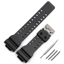 Smart Watch Band For Casio G-Shock GA-110GB GA400 22mm Black Sports Wrist Watchstrap Pins Metal Buckle Pu Watchbands Strap Hot