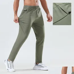 Strój jogi l-2915 Outdoorowy lodowy jedwabny jedwabny spodni cienki spodnie sporty męskie spodnie Szybkie suszenie rozciąganie dresowe ripstop klasyczne dopasowanie j dhbsf