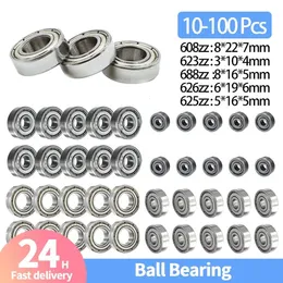 10-100 PCs 608zz/623zz/688zz/626zz/625zz Double Shield Miniatur hohe Kohlenstoffstahllager ABEC-7 Deep Groove Miniaturlager 240509