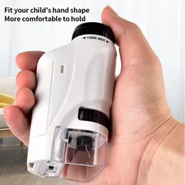 Kit microscopio portatile LED LED LED 60X-120X Home Science Biological Science Educational Toys Regalo per i bambini Consegna rapida