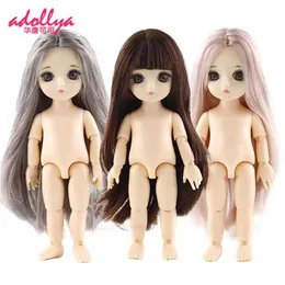 Dolls Adollya BJD Doll Nude Body Ball مع Dovivel Doll 16cm 3D Eyes 13 Mobile Connection Body Makeup BJD 1/12 Doll Gift S2452201