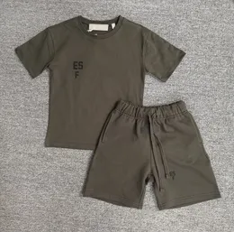 Barn kläder kläder syskon dräkt ess tshirts set designer barn baby pojkar flickor sommar shorts klädtrakten storlek 130-160 R553#