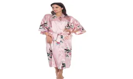 Ganzes Plus -Größe xxxl japanische weibliche Kimono Yukata Kleid Langes Seiden Rayon Hochzeit Robe Dessous Robe Nachtwäsche gedruckt Mujer Pi6582922