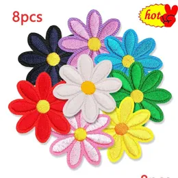 Tecido e costura 8pcs lote flor bk designers para roupas ferro de ferro em parques bordado para ropa pacote térmico adesivo bordado costurar s dh76j