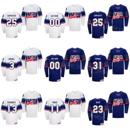 Team Hockey USA 4 Seth Jones Jersey 57 Shane Pinto 8 Zach Werenski 13 Johnny Gaudreau 43 Luke Hughes 12 Matt Boldy 5 Michael Kesselring 2024 IIHF World Championship