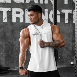 Quick Dry Bodybuilding Tank Tops Men Gym Fitness Cotton Round Neck Sleeveless TShirts Vest Summer Jopping Training Clothing 240513