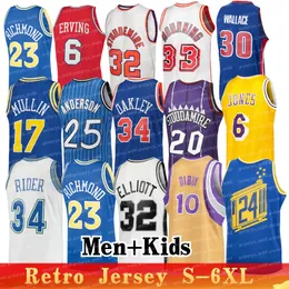 Kinder Kind Basketball Trikots Bibby Alonzo Trauer Julius Erving Stoudemire Redd Richmond Paul Pierce Yao 11 Wallace Rick Barry Rick Barry Anderson Isaiah Rider