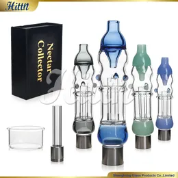 Mini Glasswasser Bong Nektarsammler Kits mit Titanium Nagelwachsgericht Raucherzubehör Öl Rig Konzentrat DAB Stroh Nc Rohr Geschenk
