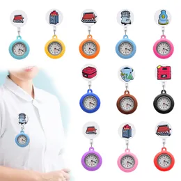 Other Clocks Accessories Daily Necessities Clip Pocket Watches Pattern Design Nurse Watch With Second Hand Retractable For Student Gif Otp5L