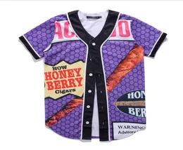 New Fashion 3D T Shirt Summer Style Hip Hop Men T Shirt Backwoods Honey Berry Blunts Unisex Baseball Uniform Couple Shirt BQF026222379