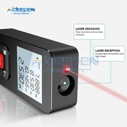 Mini Rangefinder Laser Distance Meter Digital Rangefinder Tool Tape Tape Zakres Finder Building Lecter 50m/100m