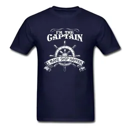 Мужские футболки пиратской футболки Человек Я-капитан.Я договорился о том, чтобы корабль был отправлен в футболку.Индивидуальный дизайн для мужской одежды Q240521