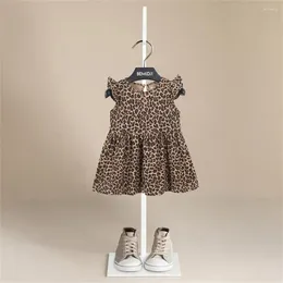 Girl Dresses Baby Girls Summer Kids Sleeveless Cute Leopard Print O-neck A-line Dress Princess For