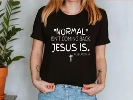 レディースTシャツ普通は戻ってきていませんイエスはTシャツの宗教的女性女王クリスチャンバイブルTシャツです