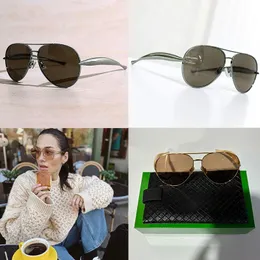 Womens Sardine Aviator Solglasögon för Mens Metal Frame Bio Nylon Lenss Temples With Signature Sardine Shape Eyewear and Original Box