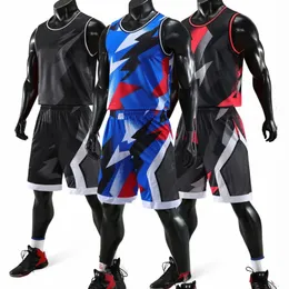 Мужские баскетбольные майки устанавливают комплекты формирования, дышащая спортивная одежда для молодежных тренировочных баскетбольных шорт, адаптированные 240522