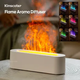 Kincoter olio essenziale aroma diffusore fiamma umidificatore aria umidificatore a ultrasuoni di difficoltà di difficoltà con la luce del fuoco realistica RGB 240507