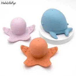 Bath Toys Silicone Baby Animal Toy Set Withing Without Bisfenol Um Spray Spray Spray Baby Shower Toy D240522