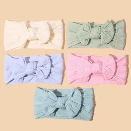 Hair Accessories 44 Color Bow Baby Headband Childrens Bow Knot Newborn Headband Cable Turbo Childrens Elastic Headband Baby Hair Accessories New Y240522
