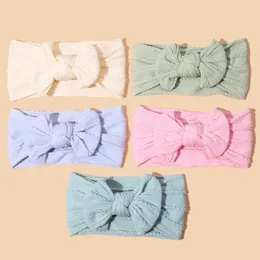 Hårtillbehör 44 Färg Bow Baby pannband Childrens Bow Knut Nyfödd pannband Kabel Turbo Childrens Elastic Headband Baby Hair Accessories New Y240522