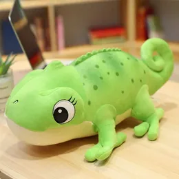 Plüschpuppen 1pc 3 Farbe Huggable Simulation Chameleon Plüsch Puppe Weiche Tier Chameleon Stofftiere Spielzeug Persönlichkeit Kinder Freund Kinder einzigartige Geschenk H240521 DXF6