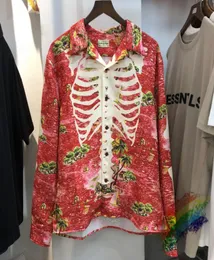 2021 Новые мужчины роскошные Kapital West Coast Crips Cricew Flower Cotton Casual Рубашка Рубашка высококачественная карманная шворока