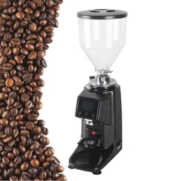 Kommerzielle elektrische Kaffeemühle 60 mm Scheibenscheibendurchmesser Aluminiumlegierung Bohnen Hopper 1000g Elegante Samll Kaffeemühle Maschine