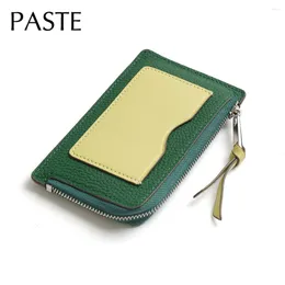 Portafogli giapponese in stile corea semplice hit color thin women women wortet genuine cuoio in pelle slim mini con certificata con certifica borse corta per