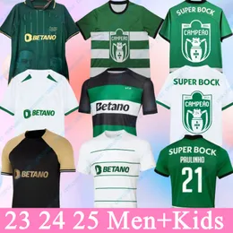 Sporting CP 2023 2024 2025 Lisboa Futbol Formaları Lizbon Özel Coates Mathieu Jovane Sarabia Vietto Sporting Clume de Futbol Gömlek Erkek Çocuk Kiti Maillot Üçüncü Away