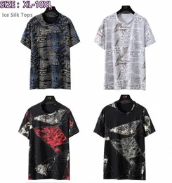 特大のTシャツの男性夏のトップ新聞Tshirts特大プラス6xl 8xl 9xl 10xl TeeシャツメンズアイスシルクトップVHT21864936