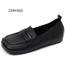 DHgate.com:ZXRYXGS Soft Cowhide Leather Flat Loafer Shoes