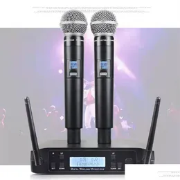 Mikrofone Mikrofon Wireless GLXD4 Professionelles System UHF Dynamic Mic 80M Parteistufe Gesangsrede Handheld für Shure Drop Deliv otdwh