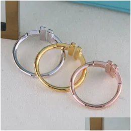 Bröllopsringar toppkvalitet Moissanite 925 Sterling Sier Cross Diamond Wire Ring Designer smycken 18K guld naglar band löfte för kvinnor otzei