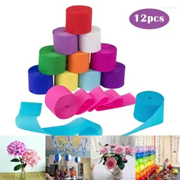 Parti dekorasyonu 0.05x25m renkli krep kağıt rulo dekoratif origami zanaat diy çiçek sarma kat scrapbooking zemin dekor