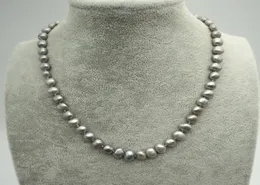 45 cm graue Farbe Barock Süßwasserperlen Halsketteweddingbirthday Liebe Muttertag Frauen Gifthappiner Jewellery9504285