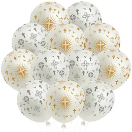 36PCS Cross Bless Balloons Zestaw do chrzestu Dekoracja imprezy 12 -calowe lateks Les Ballons Chrzest Baby Shower Supplies 240510