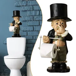 Kreatywny sfałszowany posąg papieru posąg uroczy śmieszne żywicę Kształt Tkanki stojak na stojak rzeźbia do dekoracji toalety ornament 240521