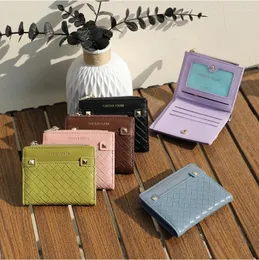 محفظة GPR نساء Bifold المنسوجة أنثى محافظ قصيرة من حاملي بطاقة الأزياء عملة أزياء الأزياء