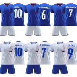 24 25 Maillot de francese Mbappe Soccer Maglie 2024 Zaire-Emery Giroud Griezmann Tchouameni Kolo Muani Coman Camavinga Football Shirt Men Womans Player